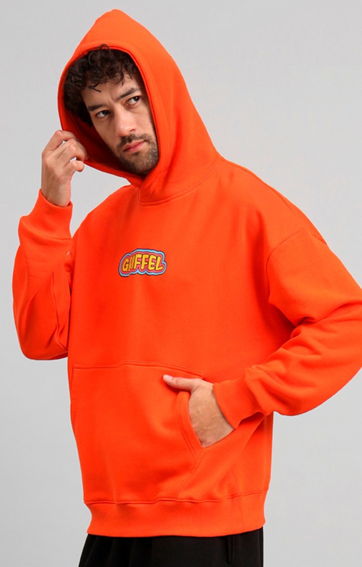 Men's Orange Solid Sweatshirts