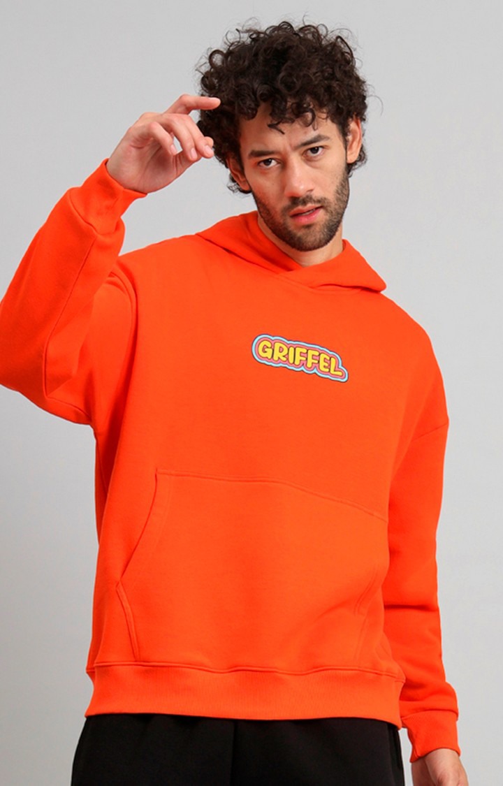 Men's Orange Solid Sweatshirts