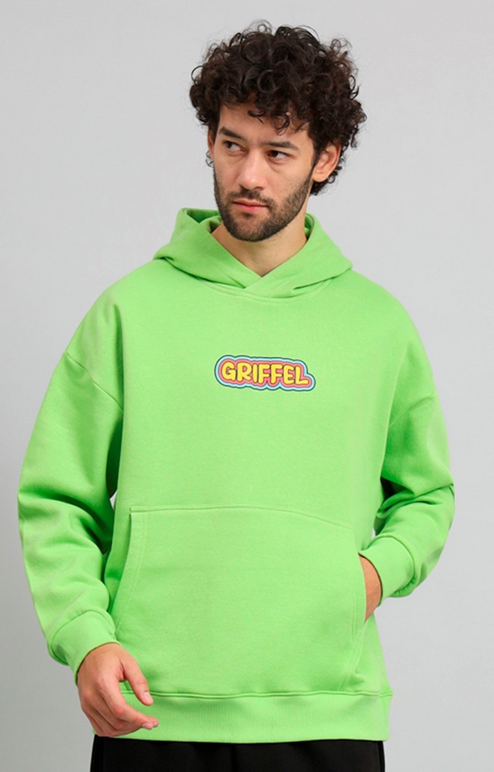 Men's Green Printed Hoodies