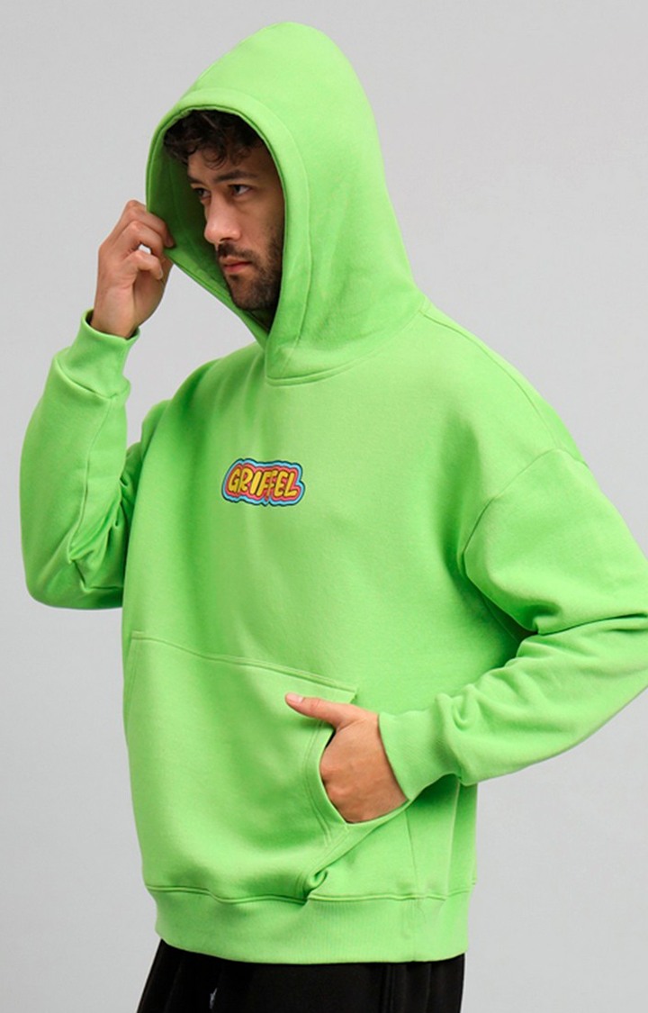 Men's Green Printed Hoodies