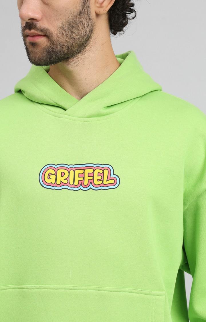 Men's Green Printed Hoodies