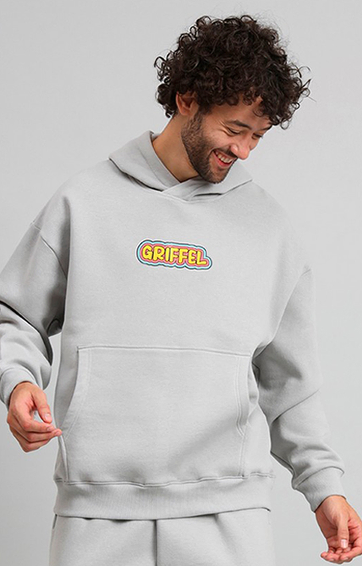 Men's Grey Printed Hoodies