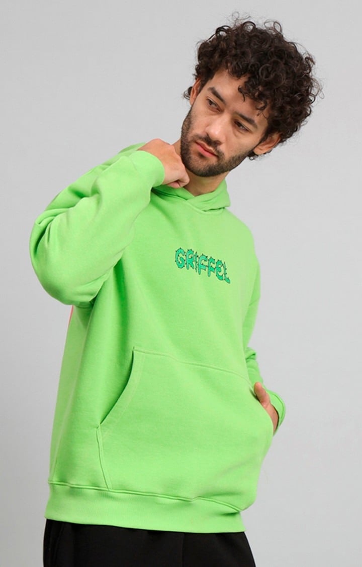 Men's Green Printed Hoodies