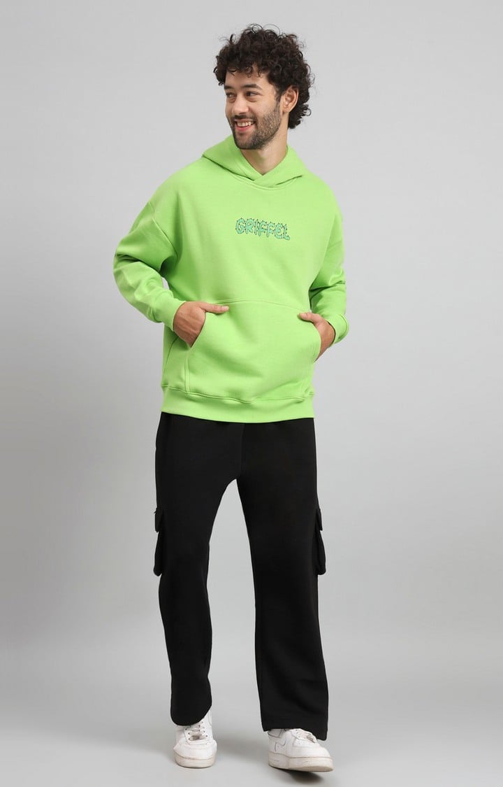 Men's Green Printed Hoodies