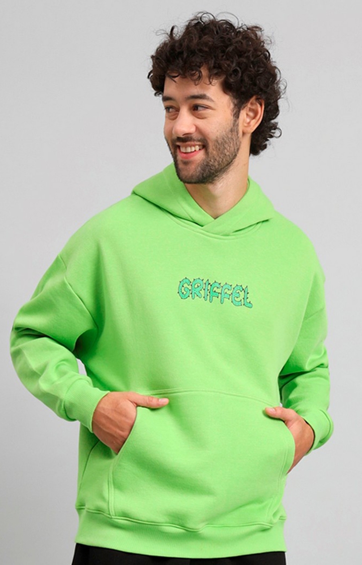 Men's Green Printed Hoodies