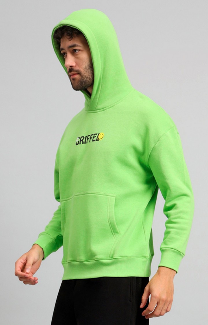 Men's Green Printed Hoodies