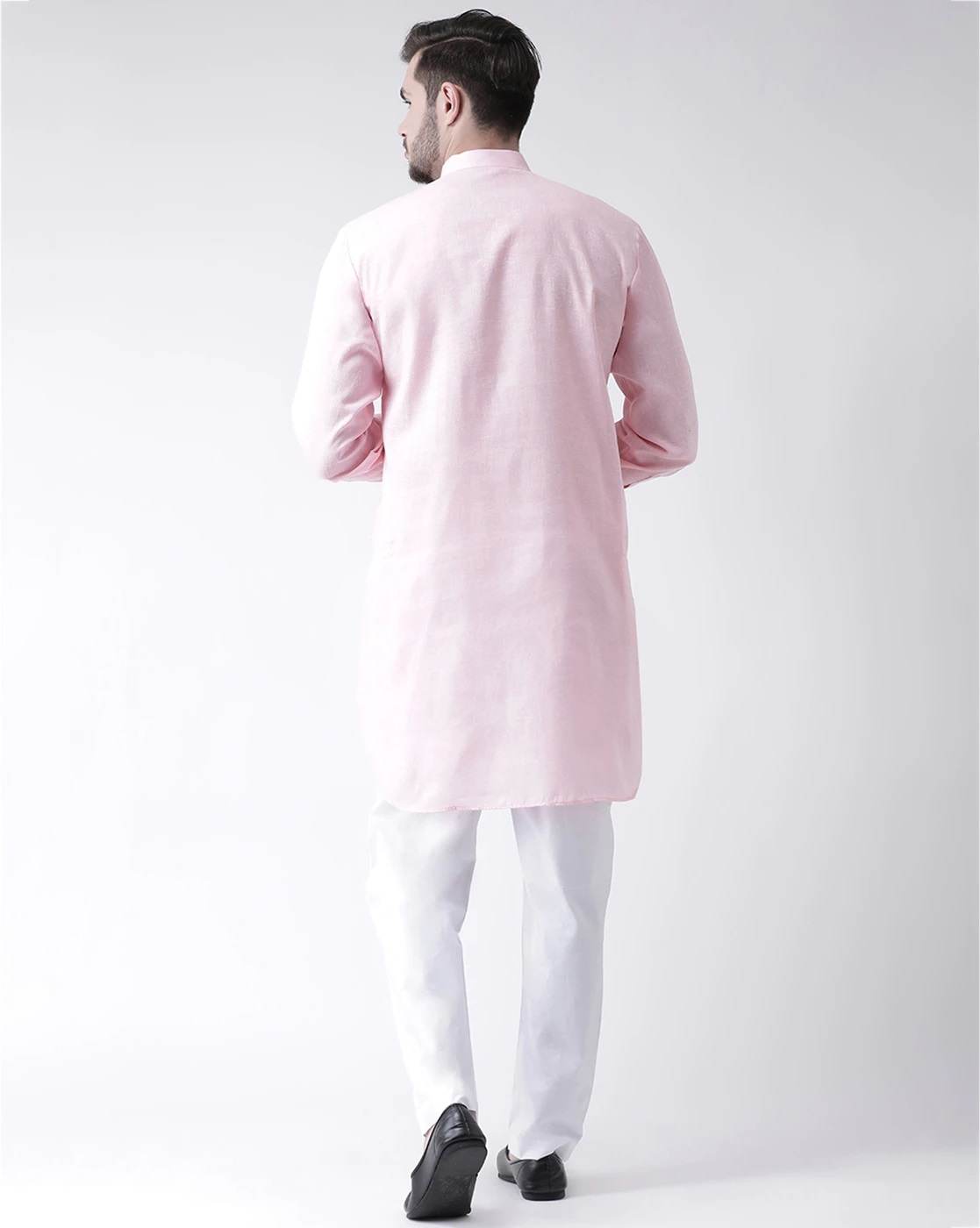 Chitwan Mohan Men Cotton Blend Solid Kurtha Set