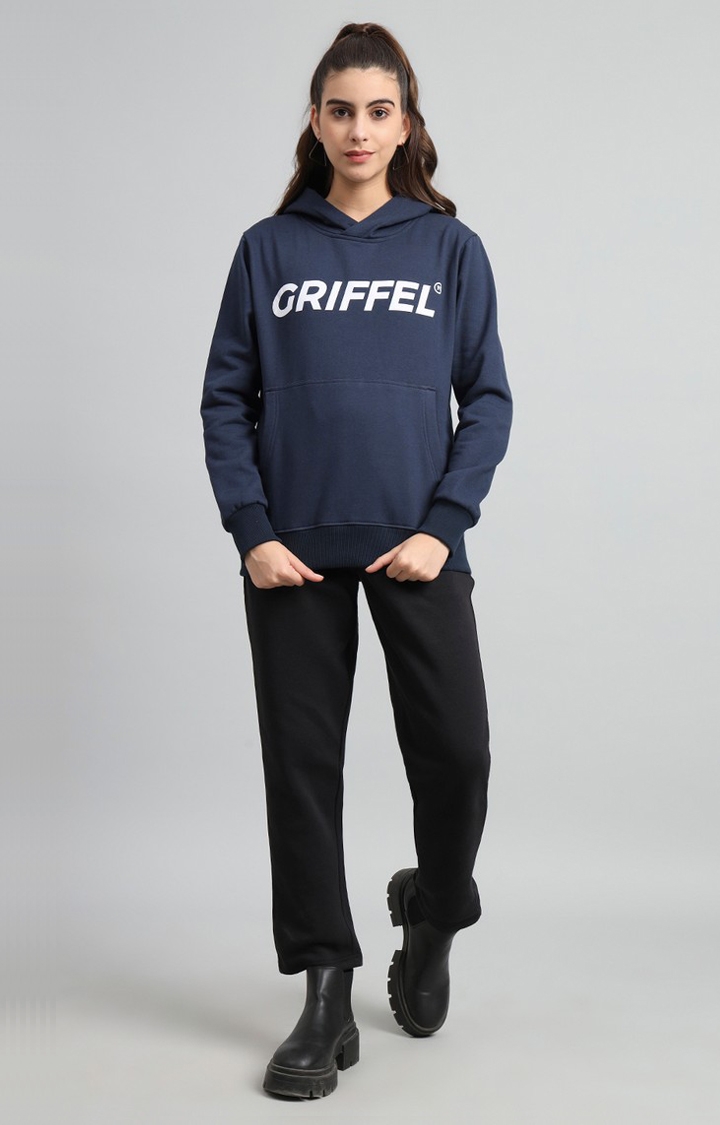 GRIFFEL | Women's Regular Fit Navy Fleece Hoodie and Joggers Full set Tacksuit
