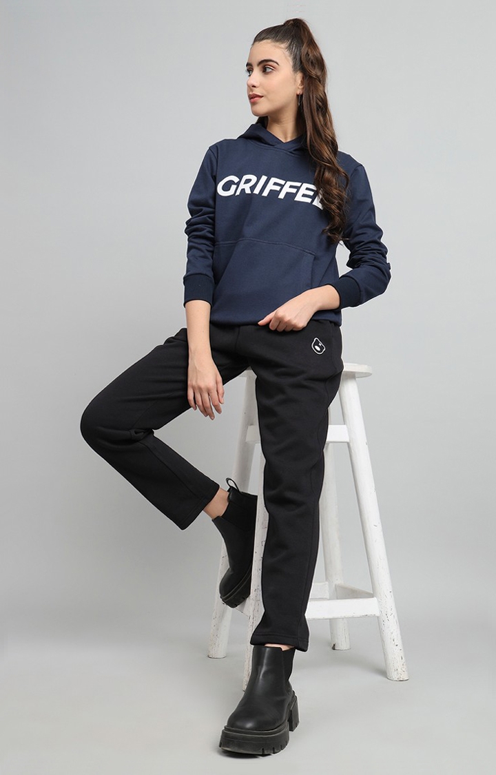 Women's Navy Blue Printed Tracksuits