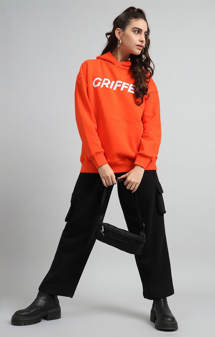 Women's Orange Printed Tracksuits