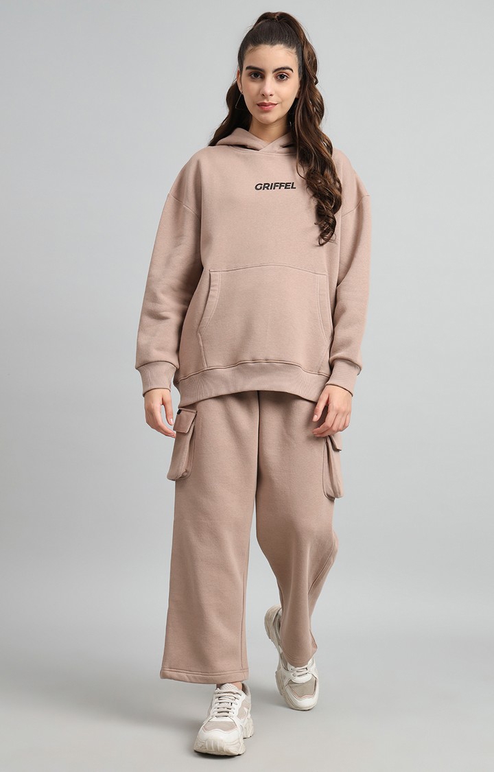 GRIFFEL | Women's Beige Printed Tracksuits