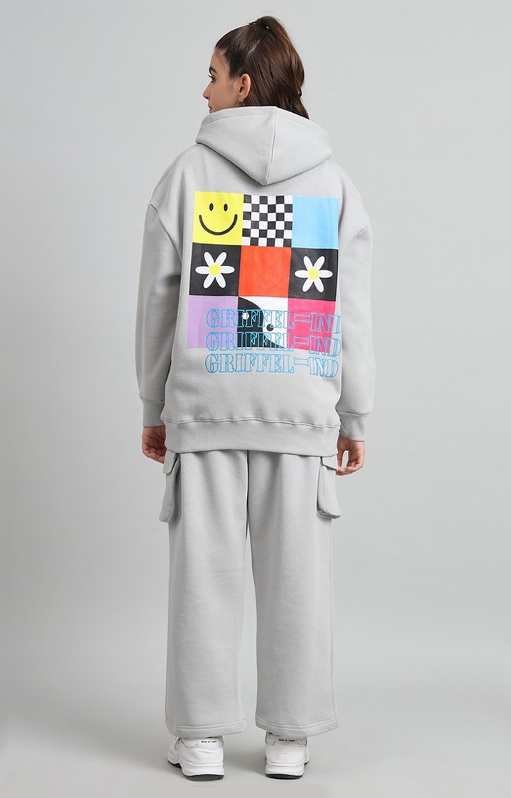 Women's Grey Printed Tracksuits
