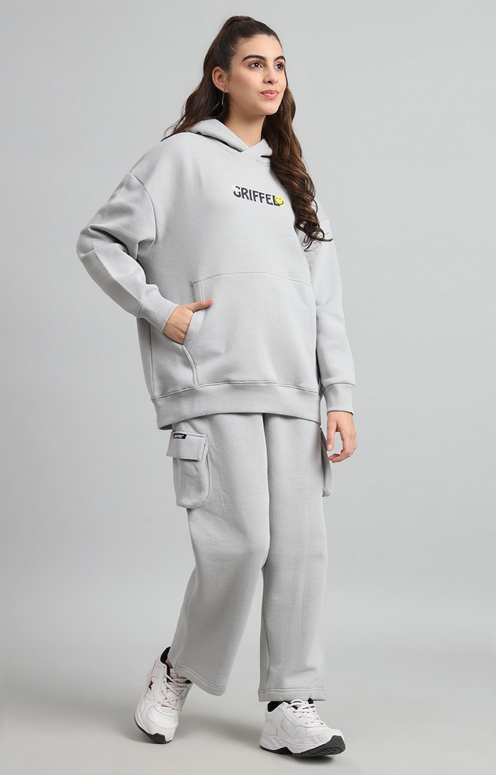 Women's Grey Printed Tracksuits