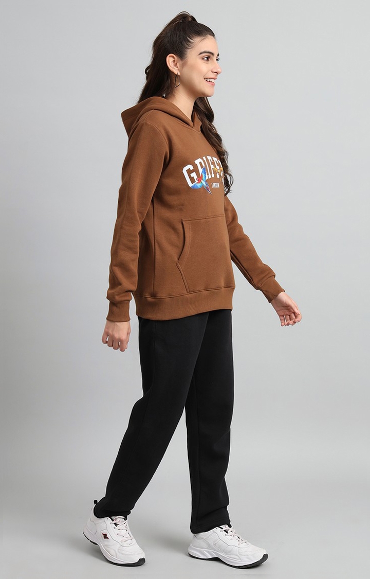 Women's Brown Printed Tracksuits