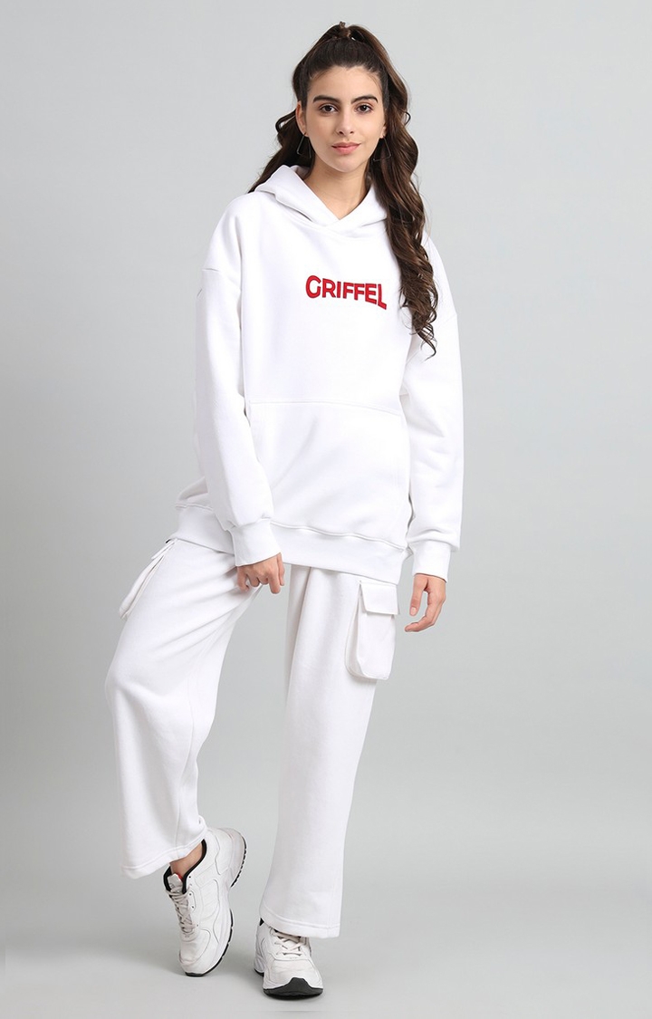 Women's White Printed Tracksuits