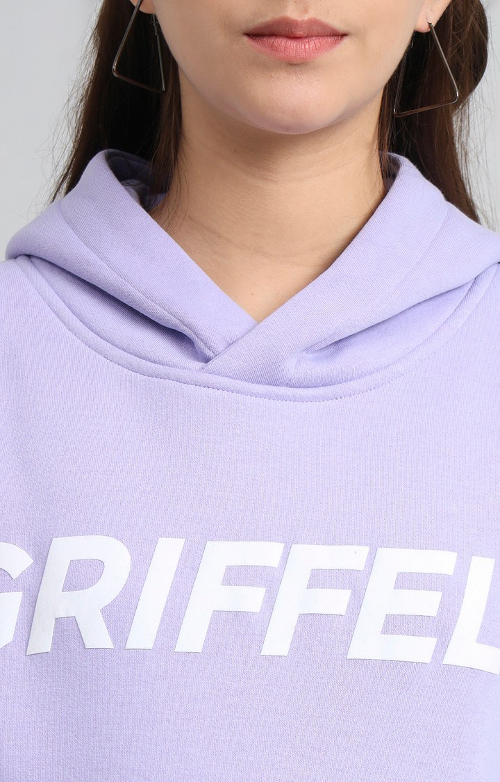 Women's Lavender Printed Hoodies