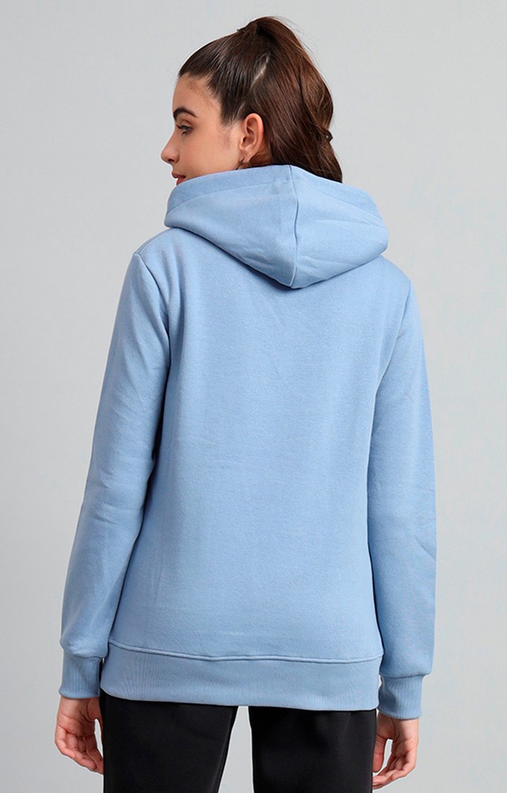 Women's Blue Printed Hoodies