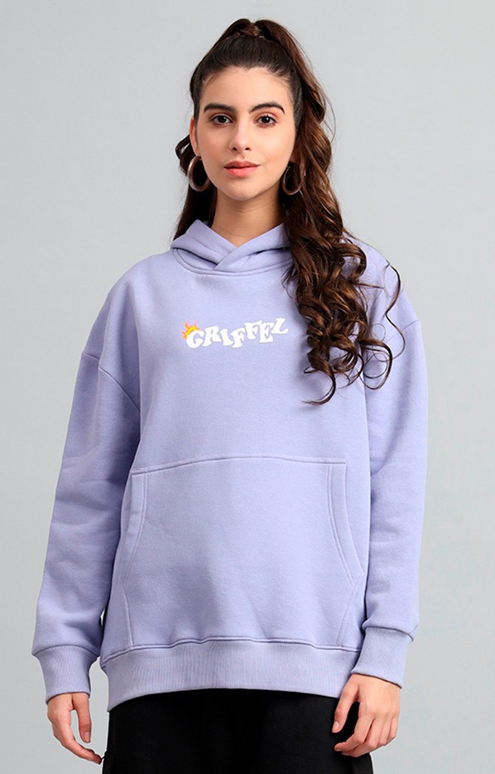 Women's Mauve Printed Hoodies