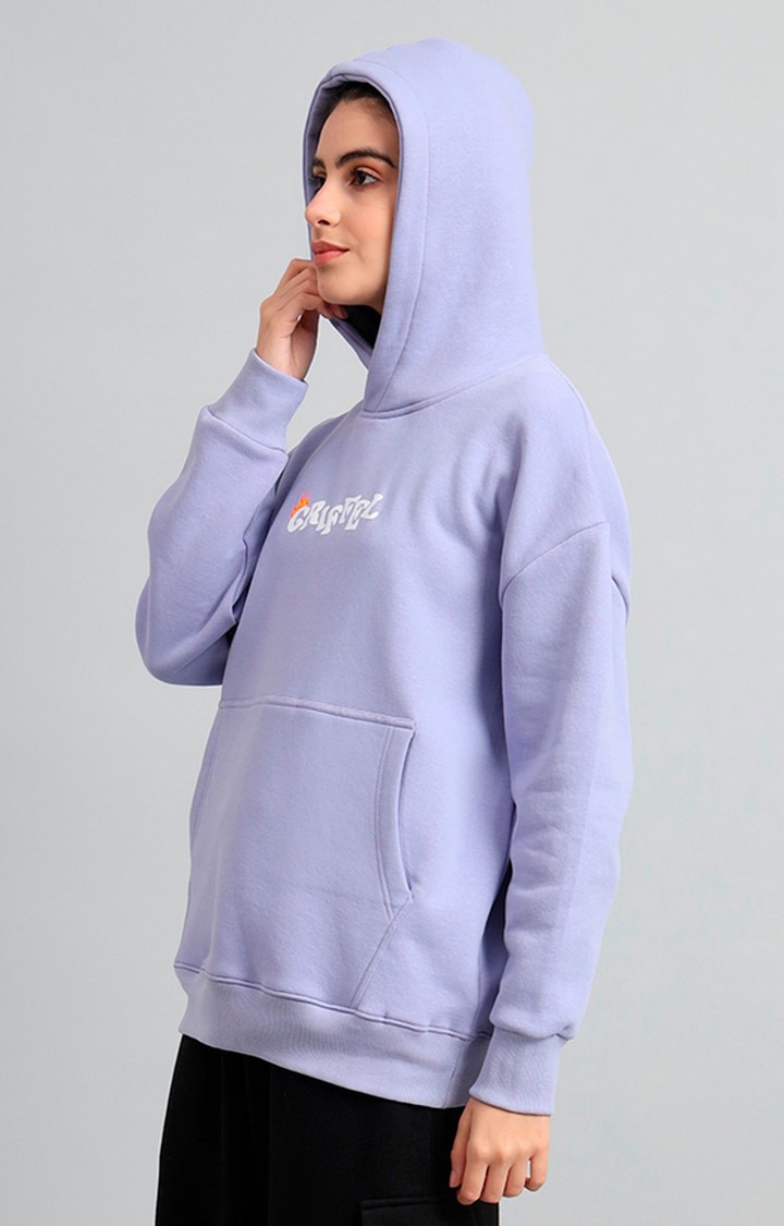 Women's Mauve Printed Hoodies