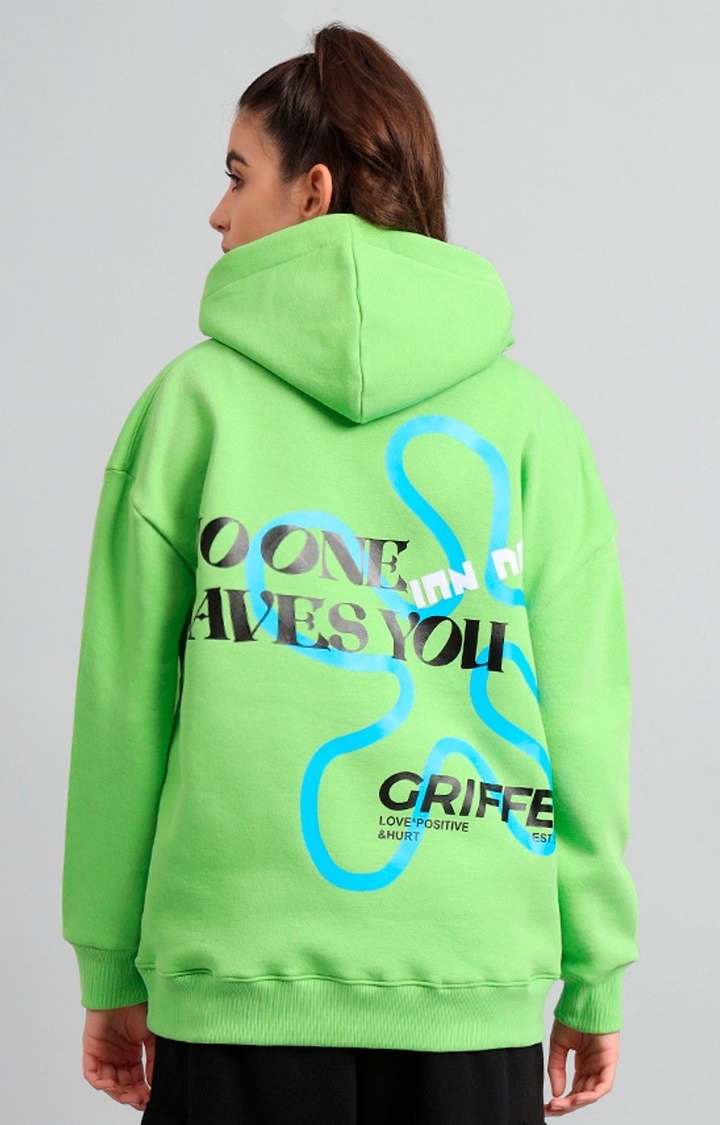 GRIFFEL | Women's 's Parrot No One Saves You Oversized Fleece Hoodie Sweatshirt