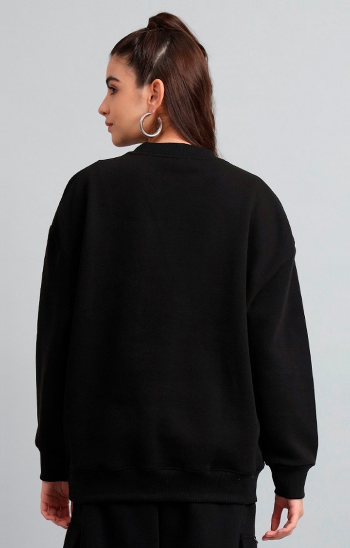 Women's Black Printed Sweatshirts