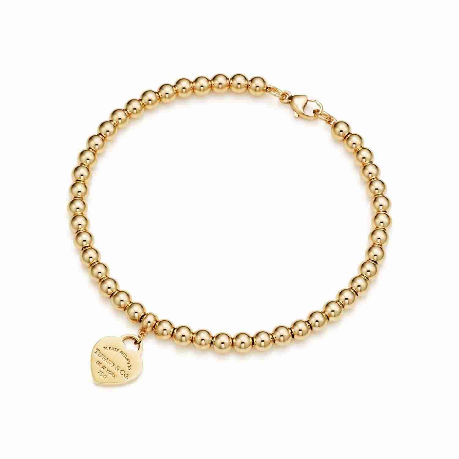 18K Mn Heart Bead Bracelet
