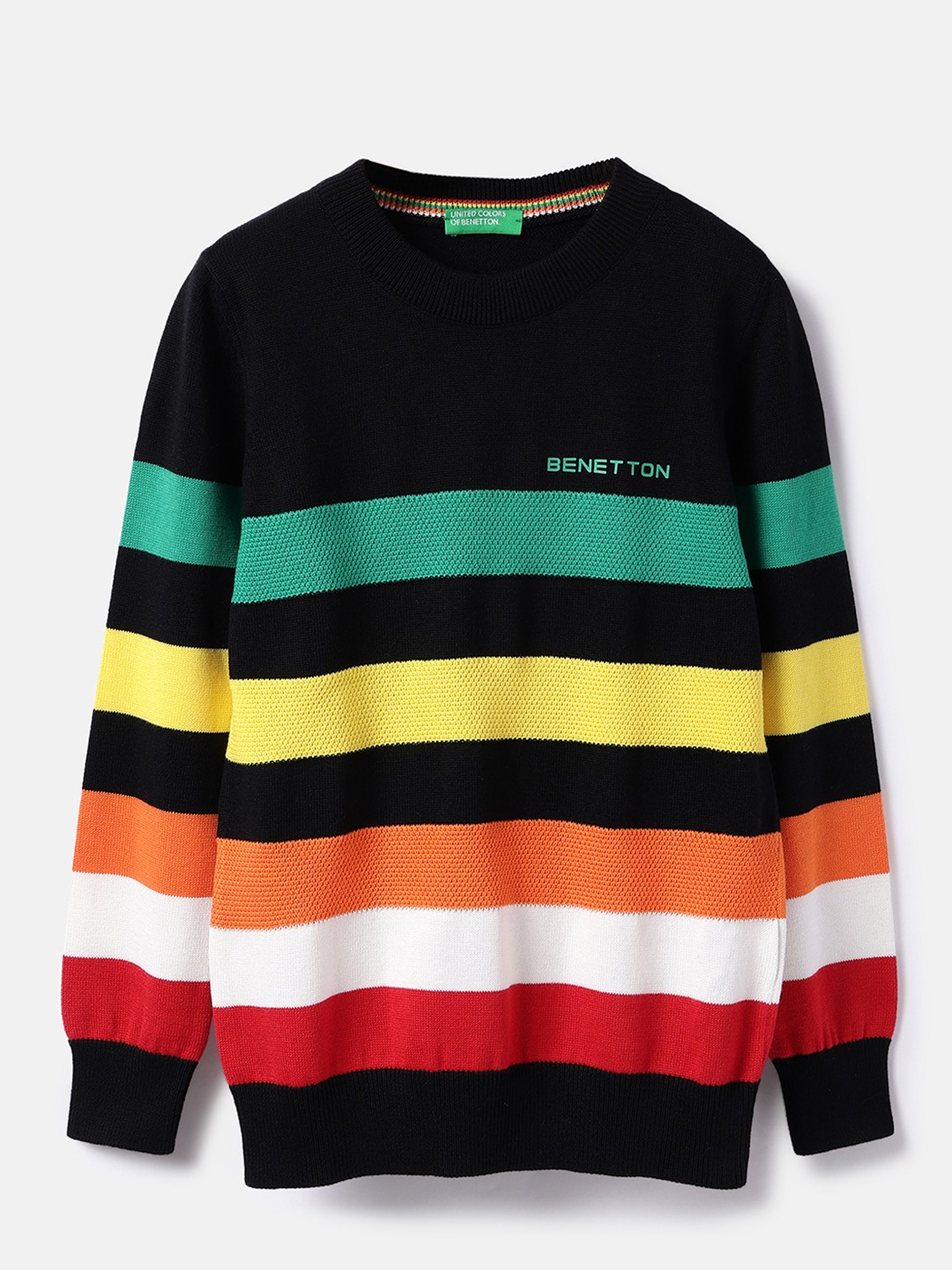 United Colors of Benetton Regular Fit Crew Neck Stripe Sweatshirt