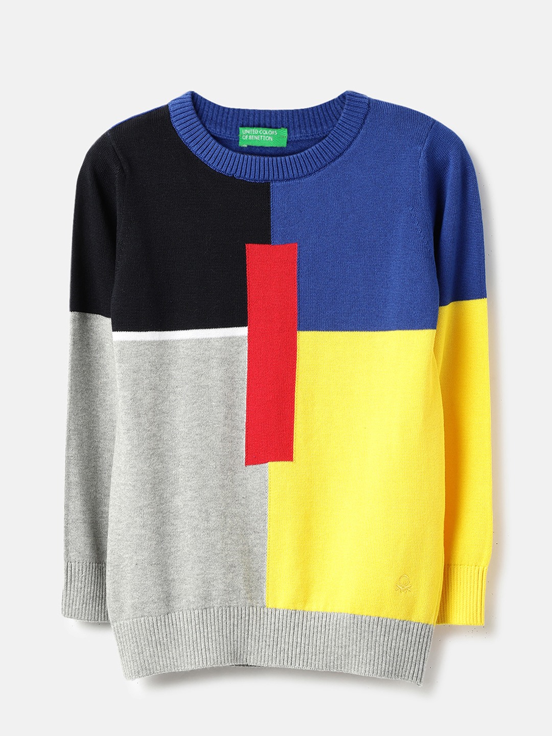 United Colors of Benetton Regular Fit Round Neck Colorblock Sweatshirt