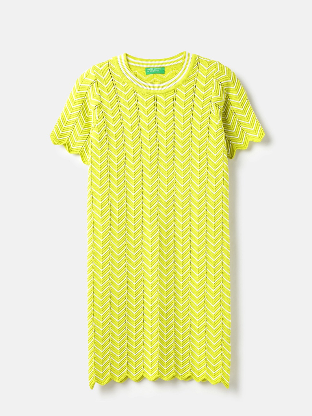 United Colors of Benetton Regular Fit Round Neck Knitted Dress