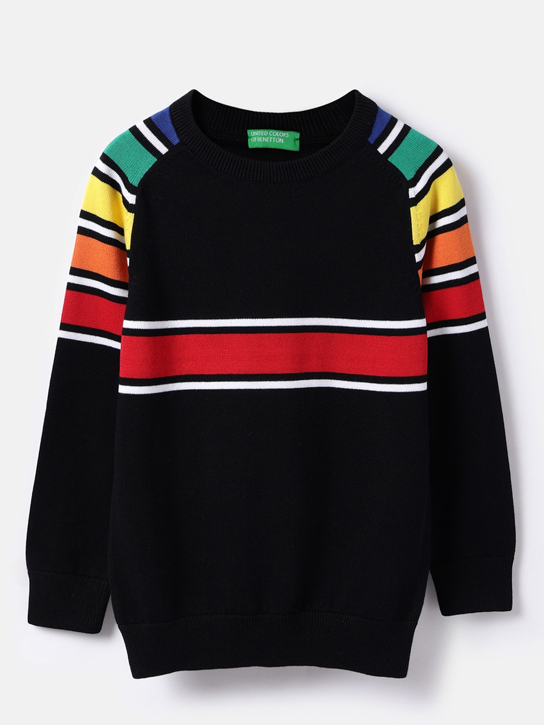 United Colors of Benetton Regular Fit Round Neck Stripes Sweatshirt