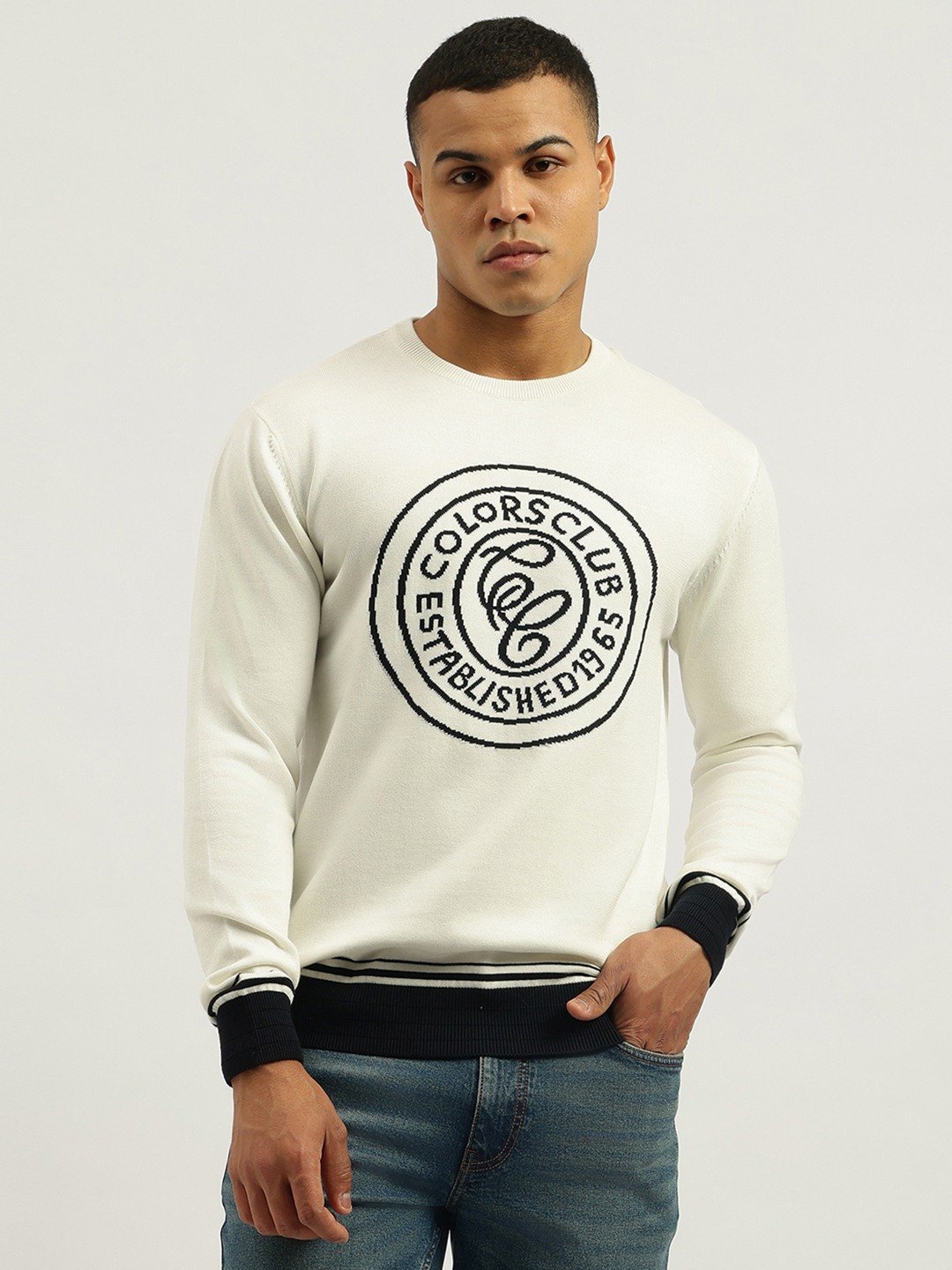 United Colors of Benetton Regular Fit Crew Neck Typography Sweatshirt