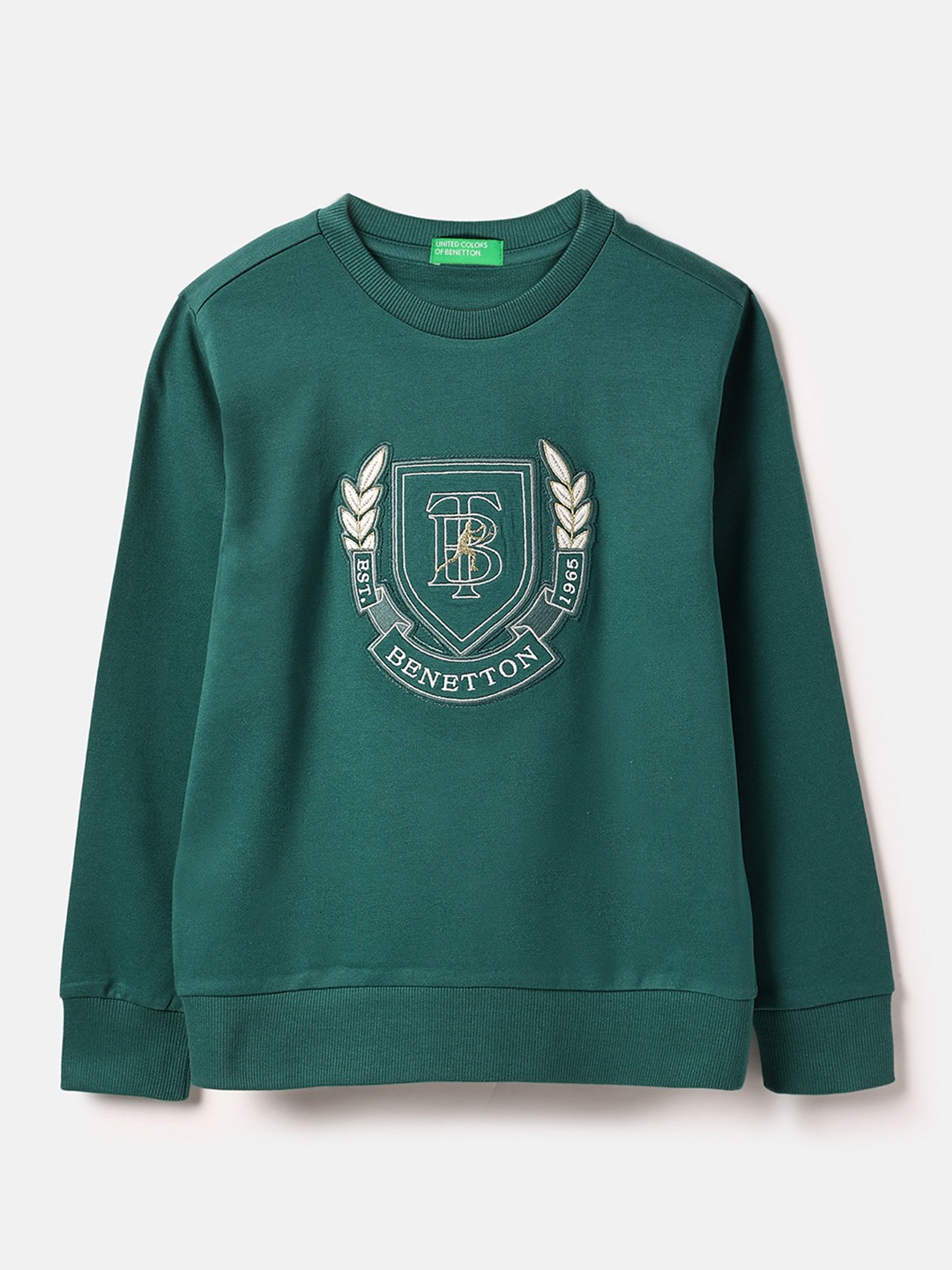 United Colors of Benetton Regular Fit Round Neck Embroidered Sweatshirt
