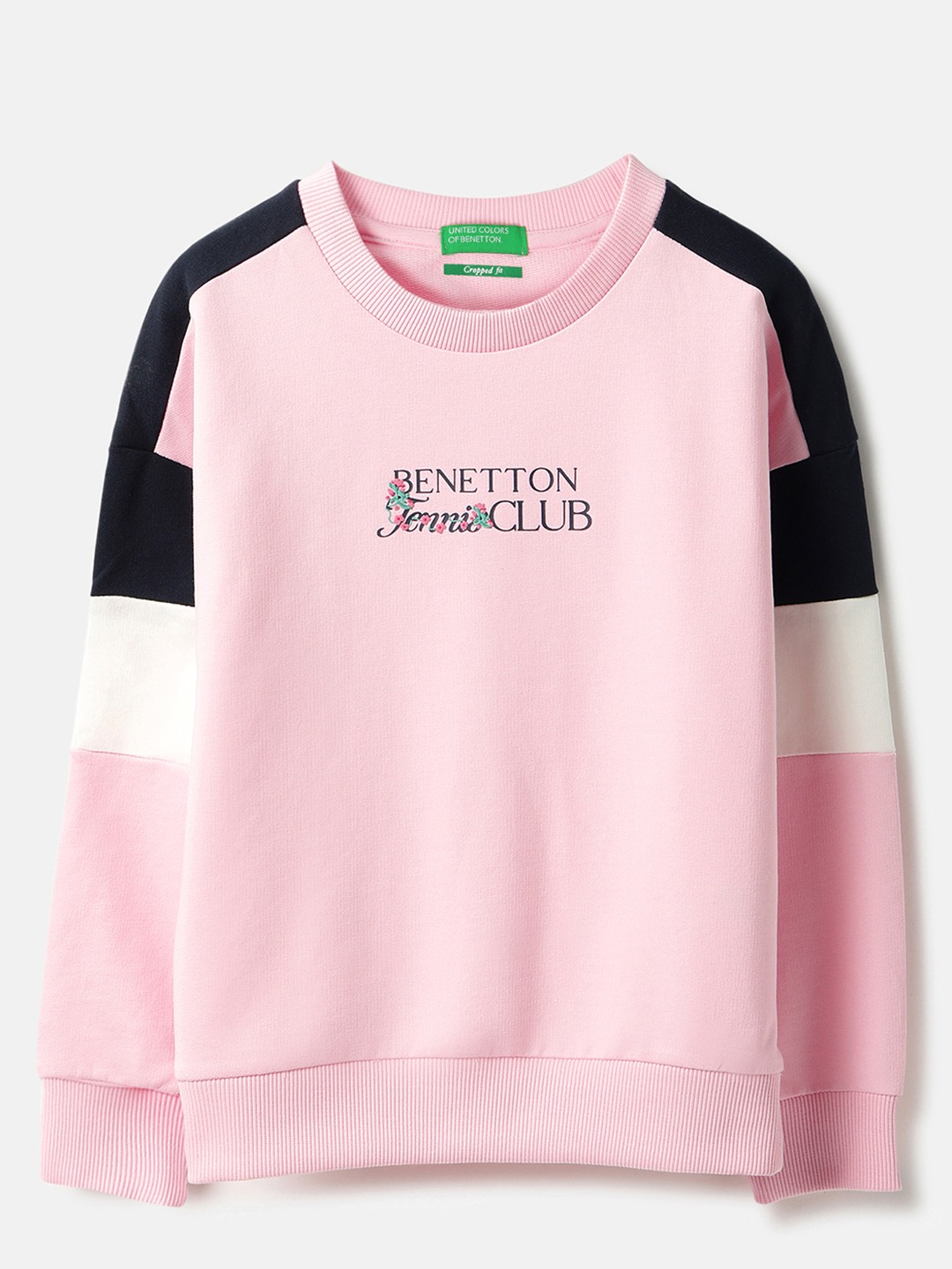 United Colors of Benetton Regular Fit Round Neck Colorblock Tennis Sweatshirt