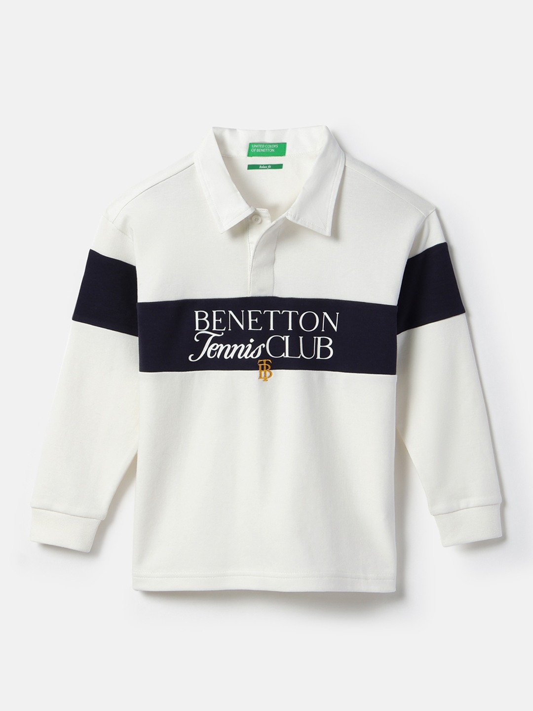 United Colors of Benetton Regular Fit Polo Neck Typography T-Shirt