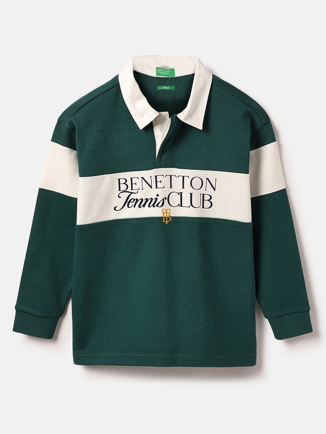 United Colors of Benetton Regular Fit Polo Neck Typography T-Shirt