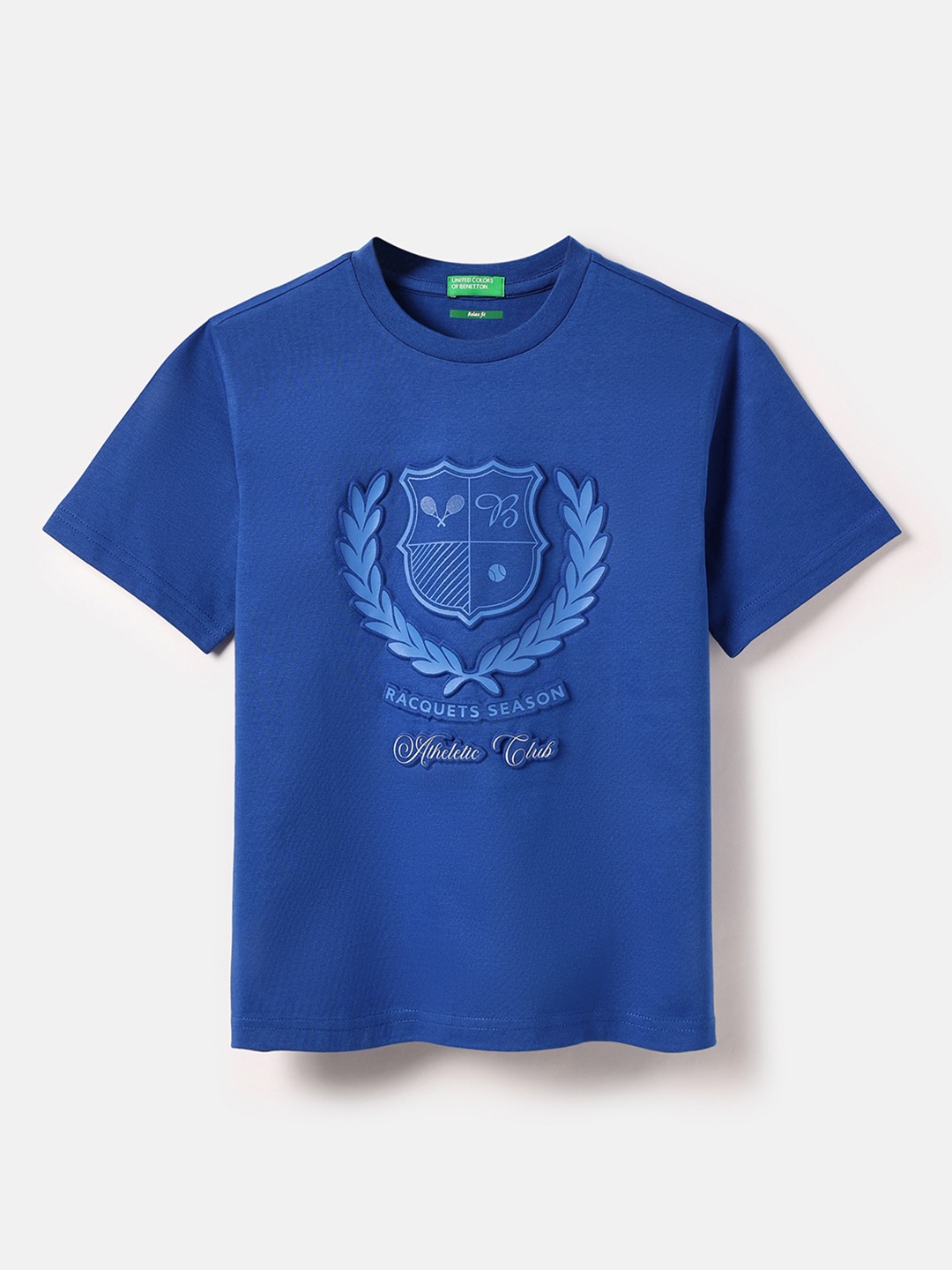 United Colors of Benetton Regular Fit Round Neck Emboss T-Shirt