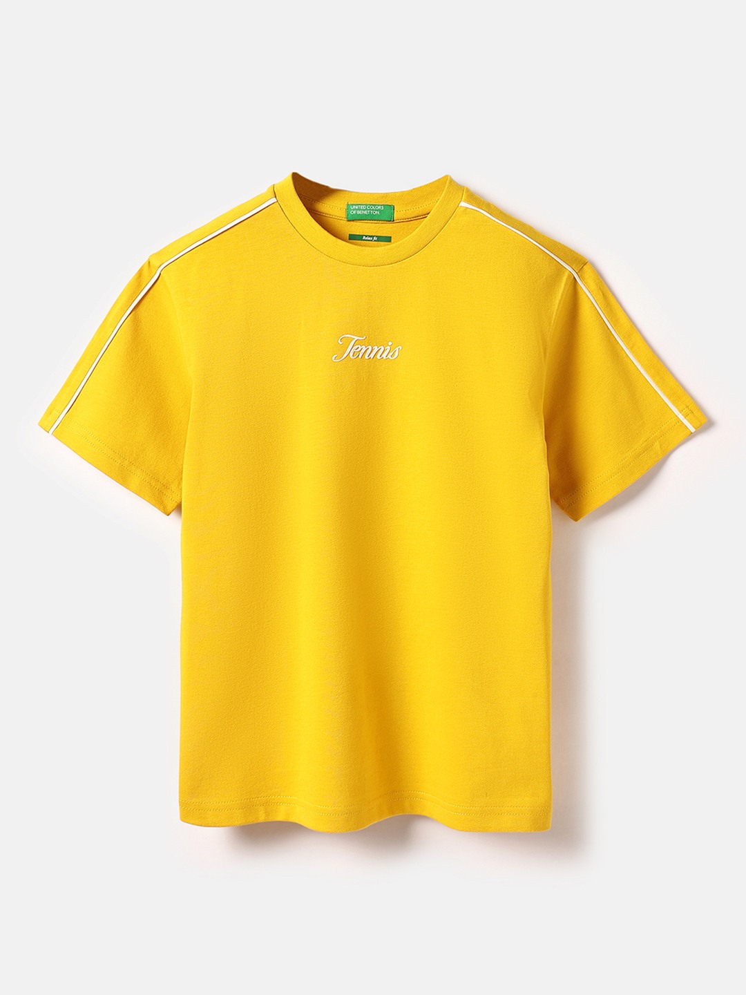 United Colors of Benetton Regular Fit Round Neck Typography T-Shirt