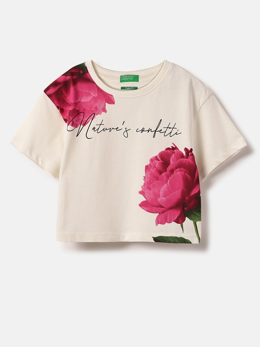 United Colors of Benetton Regular Fit Round Neck Floral T-Shirt