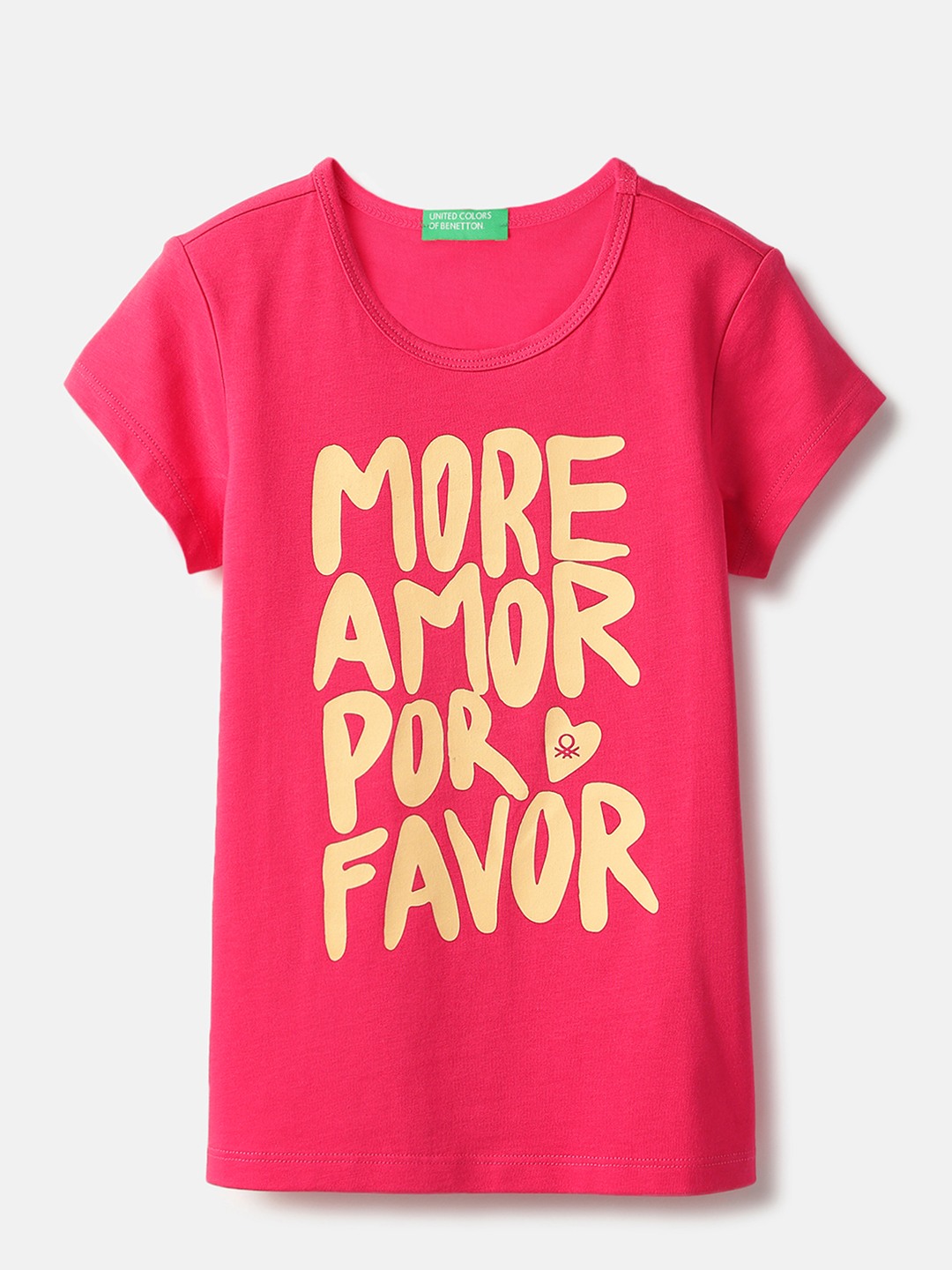 United Colors of Benetton Regular Fit Round Neck Typography T-Shirt