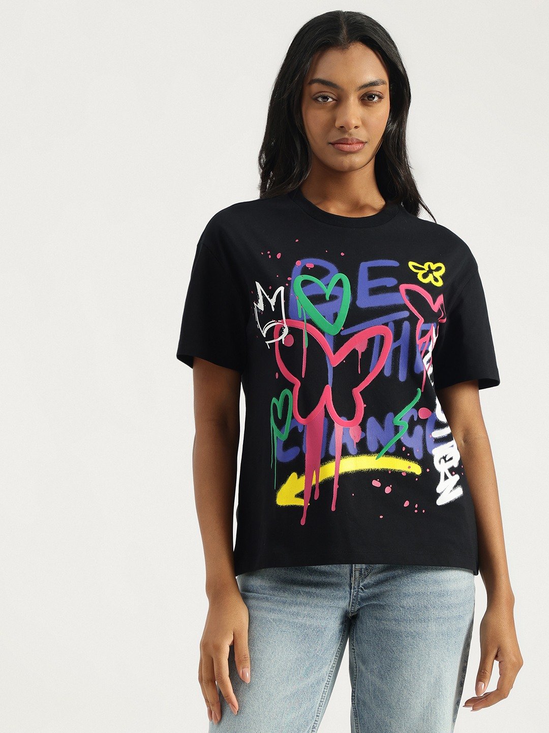 United Colors of Benetton Round Neck Graphic T-Shirt