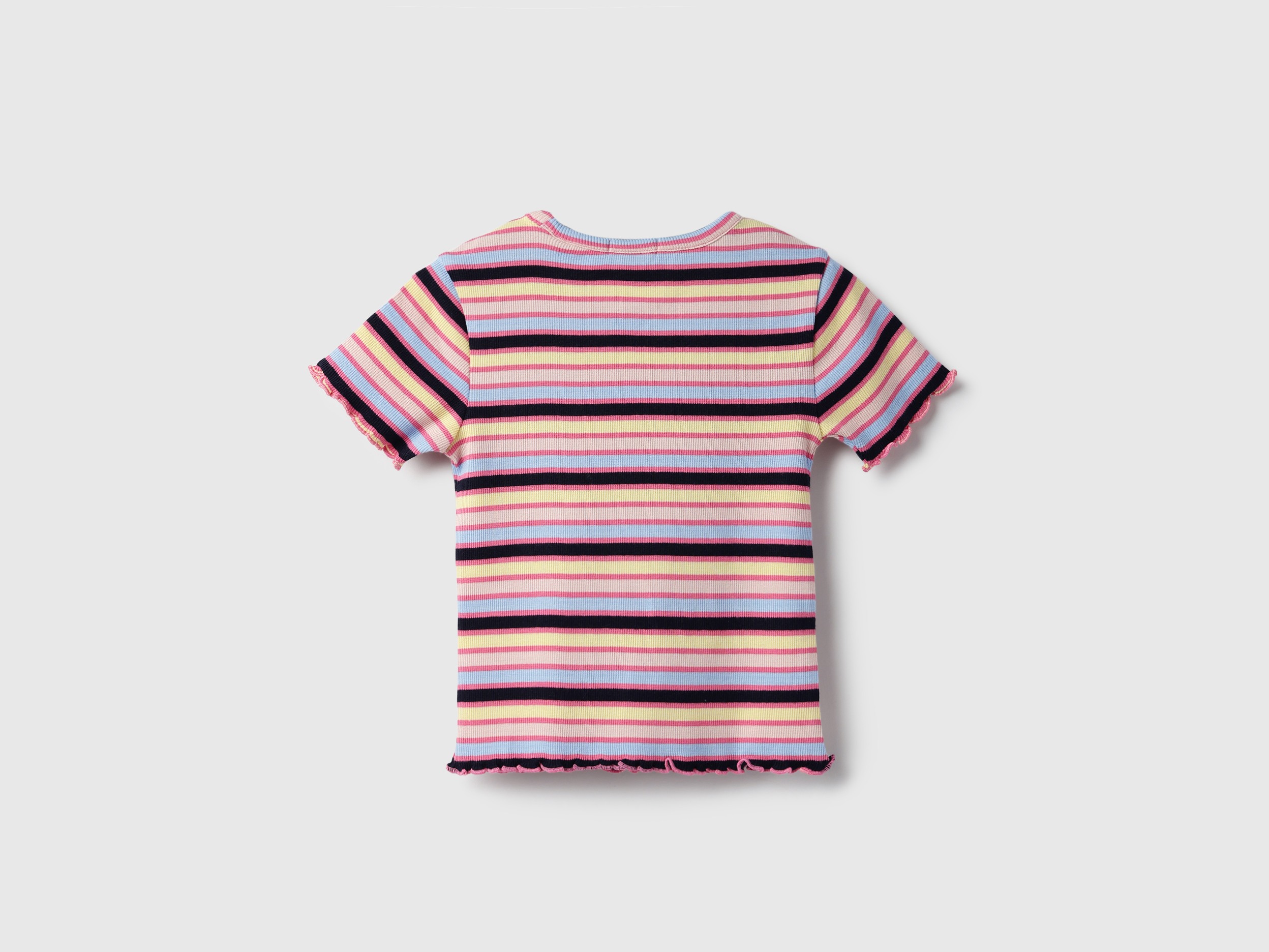 United Colors of Benetton Regular Fit Round Neck Striped Rib Top