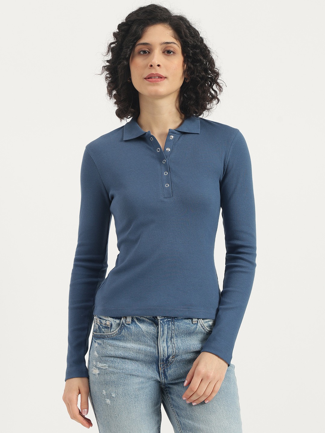 United Colors of Benetton Polo Neck Solid Full Sleeve T-Shirt