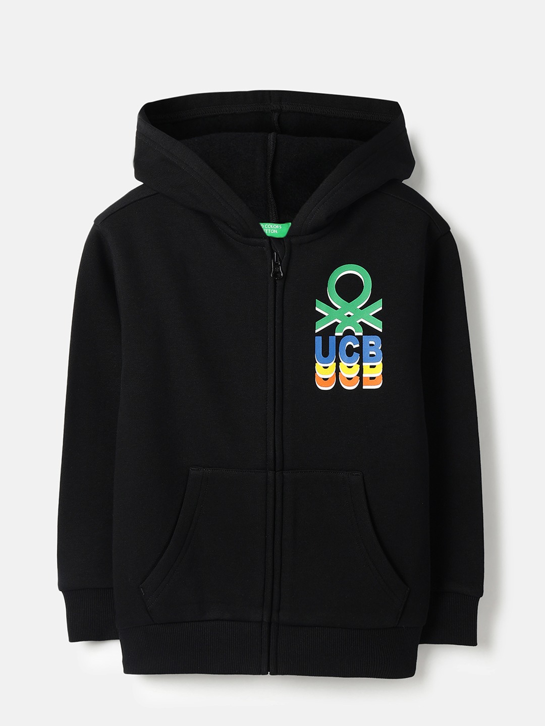 United Colors of Benetton Regular Fit Hooded Neck Solid Sweatshirt