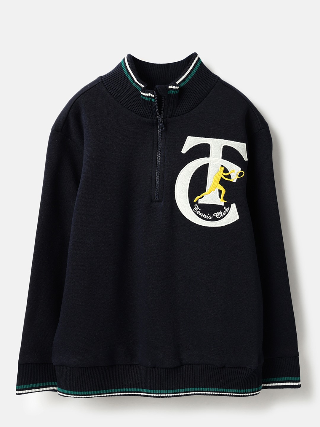 United Colors of Benetton Regular Fit Mock Neck Printed Sweatshirt