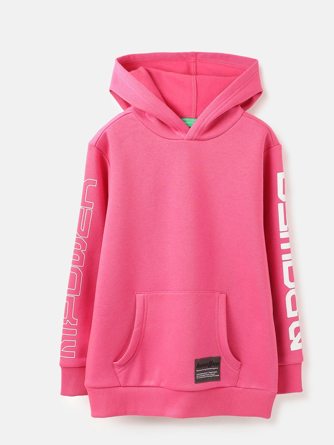 United Colors of Benetton Regular Fit Hooded Neck Printed Power Biker Sweatshirt