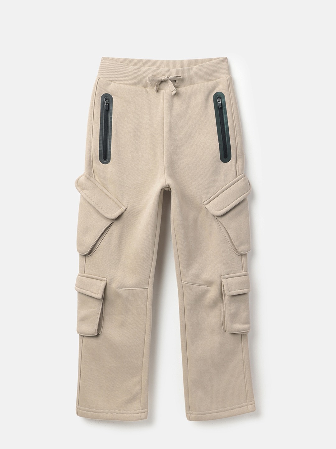 United Colors of Benetton Solid Relaxed Fit Seamseal Cargo Trackpants