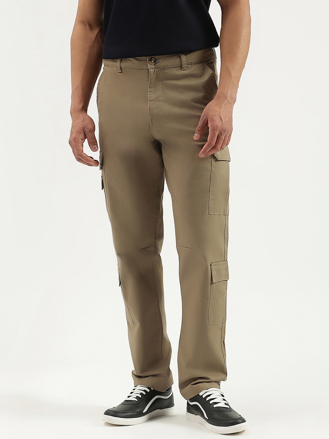 United Colors of Benetton Solid Straight Fit Cargo Pants