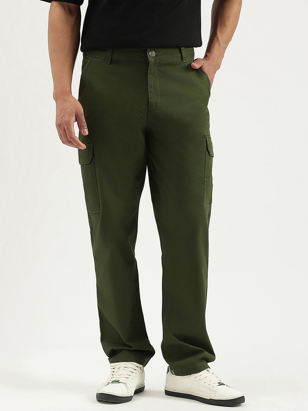 United Colors of Benetton Solid Straight Fit Cargo Pants