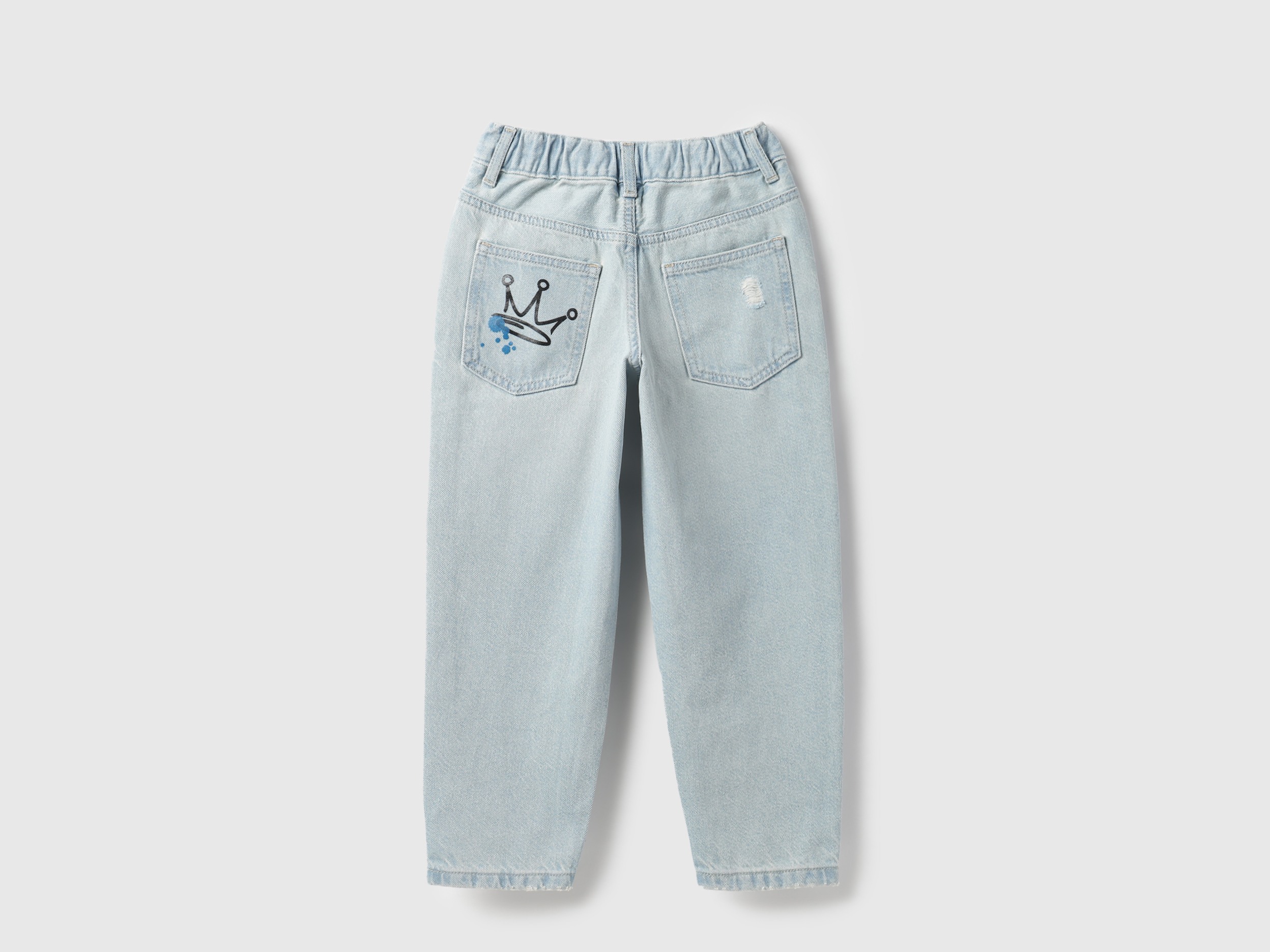 United Colors of Benetton Solid Slouchy Fit Grafitti Vibe Denim Jeans