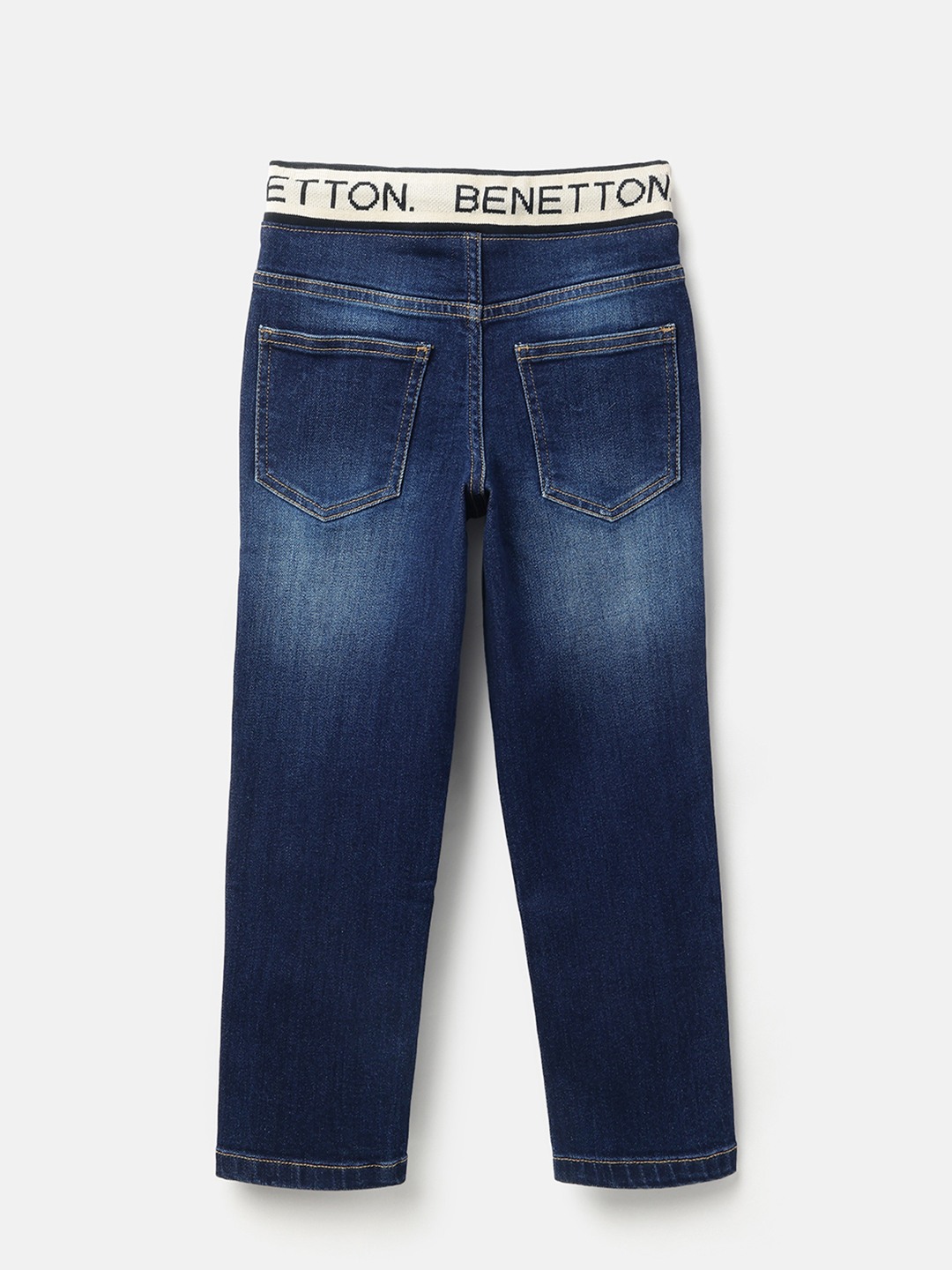 United Colors of Benetton Solid Regular Fit Dark Wash Denim Jeans